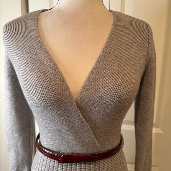 Luxxel Ruffle Hem Surplice Knit Dress - Picture 2 of 6